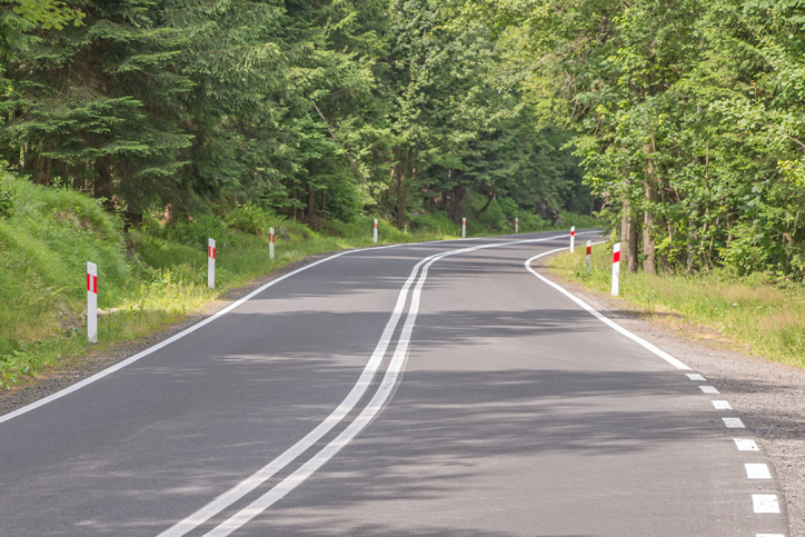 Single White Line on Road