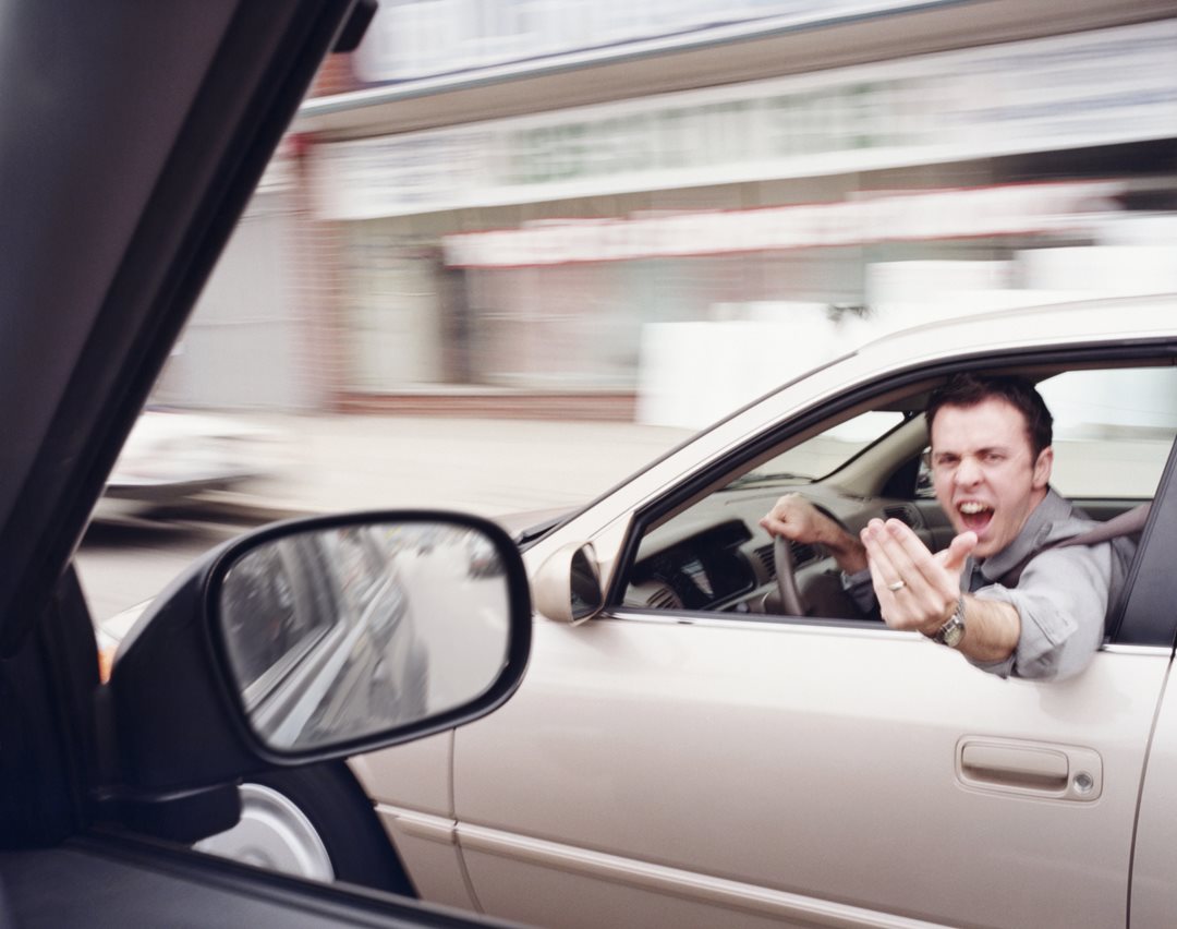 Man with road rage.